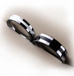 Novo anel de anel de anel de anel de ringtungsten em preto e branco para homens e mulheres J1907152620098