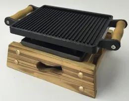 Mini Cast Iron Barbecue Stove BBQ Grill for Home Picnic Restaurant El Teppanyaki 024275103984325878