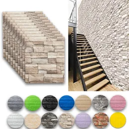 1020pcs adesivos de parede 3D Adesivos de espuma auto adesiva Decoração da sala de espuma Casca à prova d'água e papel de parede para decoração de interiores 240429