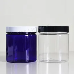 Bottiglie di stoccaggio 10pcs 500 g blu vuoto Vastro in plastica in plastica in plastica tappo per cuoio per la pelle pannace per la pelle contenitori in polvere con nero