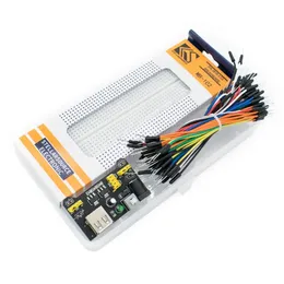 3,3 V/5V MB102 Modulo di alimentazione della breadboard +MB-102 830 Punti Kit di pannelli per pane prototipo senza saldatura +65 cavi jumper flessibili