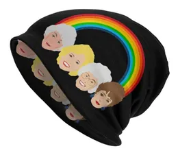 Beralar Altın Kızlar LGBT Gurur Tasarım Bonnet Şapkası 80s Friend Tv Örgü Şapkaları Vintage Street Sculies Beanies Sıcak Dualuse Cap8062397