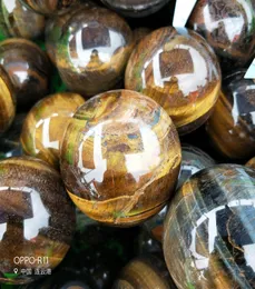 1pcs Natural Tigerite Crystal Ball Chakra Healing Reiki Stone Crafts Маленькая семейство украшенное хрустальное мяч 6255695