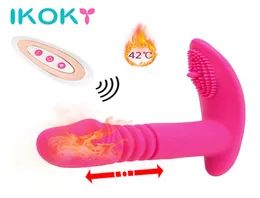 IKOKY Aquecimento Vibrador de vibrador de vibrador vestível calcinha vibratória 7 Speed ​​Clitoris Toys de sexo estimulador para mulher masturbação Y208912666