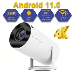 Proiettore WiFi6 Transpeed 4K Android 110 200 ANSI Dual WiFi Allwinner H713 BT50 1280720P Home Cinema Outdoor Portable 240419