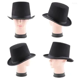 ベレー帽Blackフォーマルトップハットカーニバル魔術師紳士パーティーの衣装アクセサリーサイズのほとんどの大人の10代