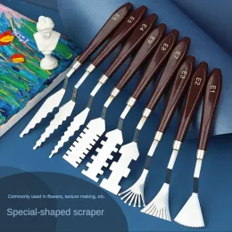 Knives 9 Pcs Flower Art Scraper Texture Knife Art Palette Knife Specialshaped Scraper Oil Painting Acrylic Paint Tool for Art Students