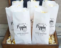 Wrap regalo 50pcs Popcorn Wedding favore di fidanzamento borse da festa bar per la doccia da sposa - Personaliz personalizzato resistente al grasso