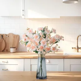الزهور الزخرفية 1pc فرع الفاوانيا حرير فلوريس الاصطناعي الاصطناعي لغرفة الشقة ديكور زهرة مزيفة نبات الورد