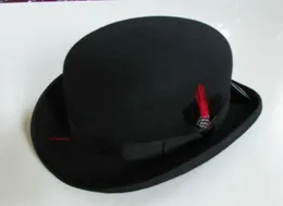 Новая 100 шерстяная шляпа высококачественная мода Men039s и женщины 039s Black Cap Шляпы Black Wool Felt Derby Bowler Hats B8134 8658629