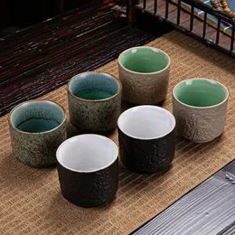 Tea Cups 6Pcs Pottery Coffee Mug Espresso Japanese Ceramic Cup Porcelain Bowl Afternoon Teacup Mugs Wholesale