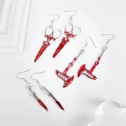 Dangle Earrings Trendy Street Style Design Bloodstained Ax Scissors Long Sword Hypoallergenic Pendant For Men And Women Personality