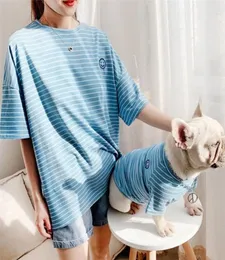 Weiche Haustiere Hunde Kleidung Baumwoll Haustier passende Kleidung für kleine Hundes Kostüm Sommer gestreiftes Haustier Hemd Welpe Outfit Ropa Perro L8007104