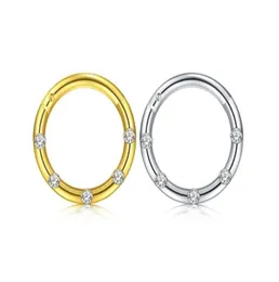 10pcs/lot Titanium Gems Seamless Hinged Segment Ring Clicker lage Nose/Lip/Ear Hoop Septum 16G Shine6426426