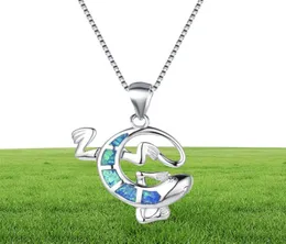 Gioielli di gioielli di alta qualità Blu Opal Gecko Pendant Pure in Solid 925 Sterling Silver Collace per Gift6737328