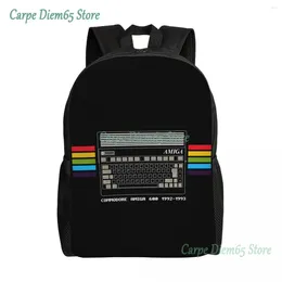 Backpack C64 Commodore Amiga 600 Travel Mulheres Mulheres Escola Bookbag Sagas Daypack de estudante colegial