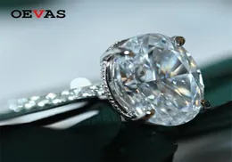 OEVAS Classic 100 925 Sterling Silver Oval High Carbon Diamond Gemstone Wedding Engagement Ringファインジュエリーギフト全体220223858288