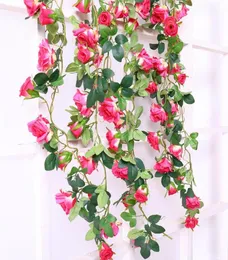 Декоративные цветы венки 180 см настоящие трогательные шелковые розы в струнных виноградах искусственные венок.