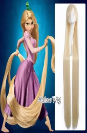 150cm Anime Büyülü Rapunzel Uzun Işık Sarışın Düz Temel Peruk Bang Cosplay6043300