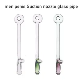 Män penis munstycksglasolja brännare rör 6 tum 30 mm boll stor storlek glasrör med balancer handrökning skedrör tjocka pyrex rörolja nagelrör