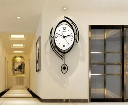 Meisd dekorativ väggklocka pendel modern designklocka dekoration hem kvarts kreativt vardagsrum horloge 2203032424222
