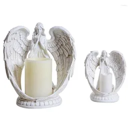 Titulares de vela Prática resina criativa Angel Figuras de castiça