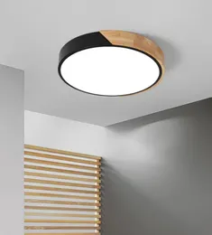 Ultrathin Macaron Round 5cm Surface Mount Modern Led Ceiling Lights For Bedroom Living Room Study Room Wooden Ceiling Lamp5342055