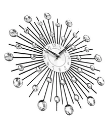 Винтажные металлические арт -стены настенные часы роскошные бриллианты большие настенные часы orologio da parete clock morden design home decor wandklok4346868