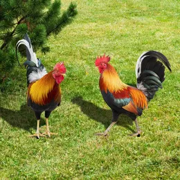 Dekoracje 1PC Garden Rooster Statue Rzeźba kurczaka do wystroju podwórza odporna na pogodę figurka kury patio na podwórko Dekoracja na zewnątrz