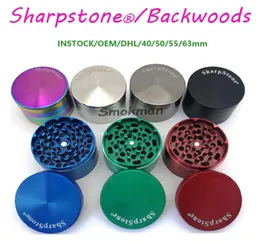 100 Positive Feedback Högkvalitativ SHARPSTONE BACKWOODS Torka ört Tobak Big Metal Grinders 40505563mm Zinc Eloy 3Types 4Layer6093022