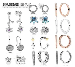 Fahmi 100 925 Sterling Silver 11 Fashion Daisy Rose Stud Gocce Acqua Gocce d'amore Earring inlay Crystal Crystal Paw7415977