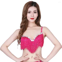 Stage wear nappeel Halter Top Belly Dance Bra Fashion Polyester Rhinestones Show Costumes Festival Latin Rave