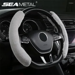 Coperchio del volante di sterzo Copertura per auto semetal comoda soffice peluche universale non slip lussuoso caldo per uomini donne