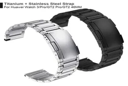 Titanium Steel Clasp -rem för Huawei Watch 3 Band GT 2 Pro GT2 WatchBand för Honor MagicWatch2 46mm GS Pro Armband Armband H3531246