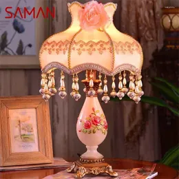 Lampade da tavolo saman lampada europea lussuosa soggiorno camera da letto studio per bambini originalità da comodino scrivania