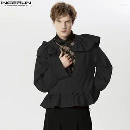 Men's Suits INCERUN Tops 2024 American Style Handsome Men Flounce Silhouette Suit Coats Party Shows Male Long Sleeved Blazer S-5XL