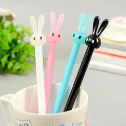 48pcs/lot Cute Cartoon Creative Stationery Black Ink 0.38mm Animal Fresh Kawai Candy Color Gel Pen Unisex