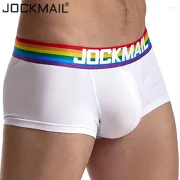 アンダーパンツJockmail Boxershorts Men Boxers Male Underwear Man Pantiesセクシーな綿ソフトショートボクサーメッシュメン