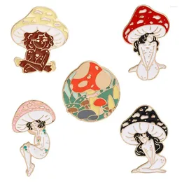 Бруши Творческие грибы Harajuku Girl Emamel Brooch Vitality Forest Eff Badge Back Satch Accessory Accessory для мужчин и женщин