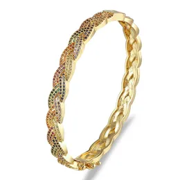 Nidin Trendy Elegante braccialetto di bracciale per cuffia di apertura per donne fascino di colore oro color bovino arcobaleno braccialetti romantici gioielli da sposa 240416