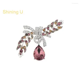 BROOCHES SHINING U Luxury Crystal Bow Knot Wheat Brooch 여성을위한 브로치 패션 액세서리 선물