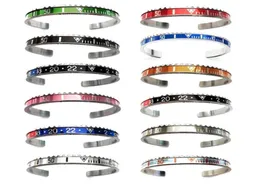 Armbanden blandad stil rostfritt stål manchette öppen initial manschett armband hastighetsmätare armband sp01216t67172199325161