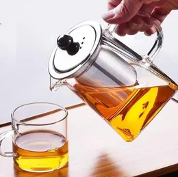 350750ml 더위 저항성 투명 유리 주전자 W Infuser Coffee Tea Leaf Herbal Pot Flower Teapot Milk Juice Container 609 V26851875