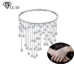 Lxoen Tassel armband med kubiska zirkoniumstenar för bröllopskvinnor mode smycken present pulseiras282v4062733