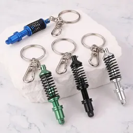 Keychains Coilover Keychain Spring Car Creative Absorber Model Automobile Keyring Accessories Gift Del