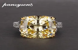 Pansysen Charms 1414 мм натуральные цитринные кольца для женщин 100 подлинные 925 серебряного серебряного ювелирного украшения Кольцо T20095820726