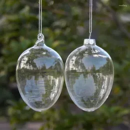 Juldekorationer Transparent äggformade glas Ball Tree El School Shopping Mall Holiday Celebration Supplies