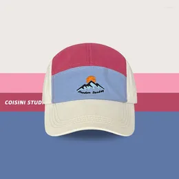 Boll Caps American Retro Street 5-panel basebollkvinnor sommar utomhus solskade mjuk topp som visar ansikte litet par hip-hop hatt för män