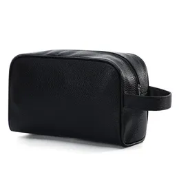 Travel Cosmetic Bag с ручкой кожаной портативной макияж для женщин для женщин мужчина для девочек туалетные макияжа инструменты для макияжа SK 240426