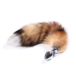 2770 cm Taccia Fox Tail Tappone 48 cm Plug -anale Long Metal Butt Cuggino Anal Tail Toy Sex Game Sex Game Play Toy9868271